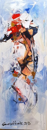 Mashkoor Raza, 12 x 36 Inch, Oil on Canvas, Abstracts Painting, AC-MR-658